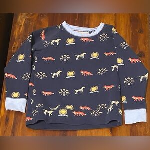 Navy Blue Kids Crewneck with Animal Print